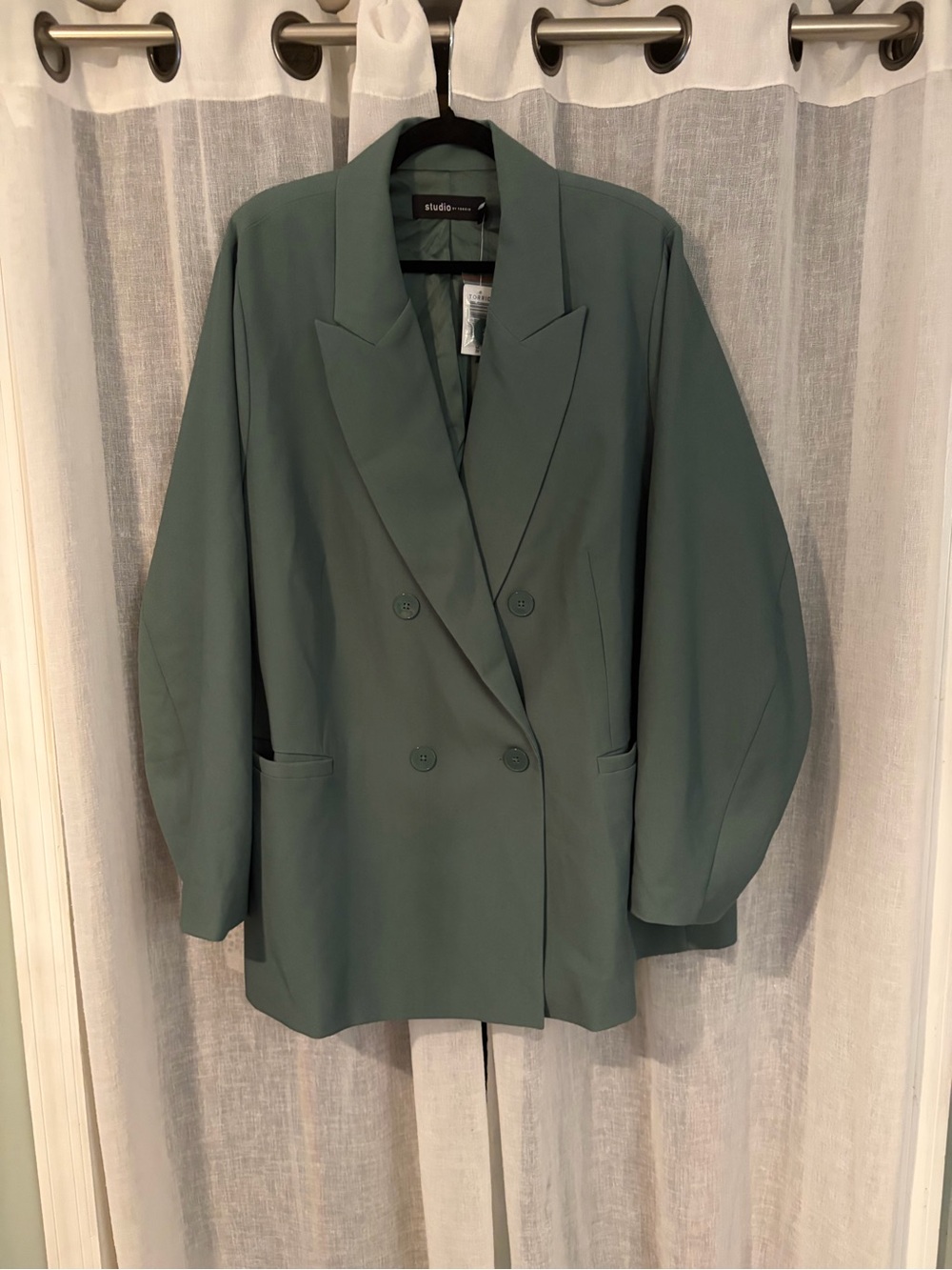 NWT Torrid Studio 4X 26 Dark Forest Double Breasted Oversized Blazer
